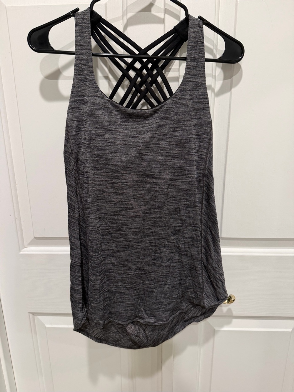 Lululemon dark grey built in bra tank with black bra size 6